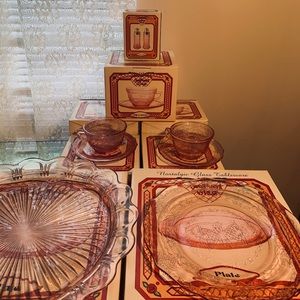 Pink SweetHeart Glass 1930s style